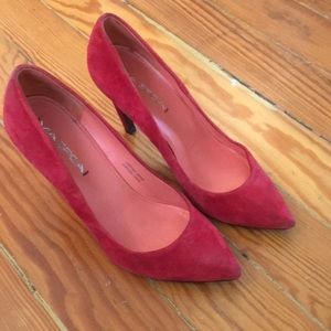 Via Spiga Red Velvet Pumps